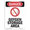 Signmission Safety Sign, OSHA Danger, 5" Height, Oxygen Storage Area, Portrait OS-DS-D-35-V-1852 - alternate 1